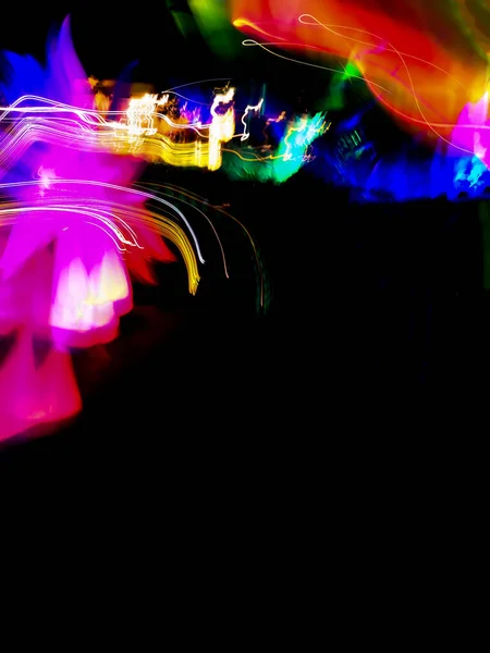 Schillernde Helle Neonfarben Verwischen Den Hintergrund Dampfwelle Vibrierende Verschwommene Bokeh — Stockfoto