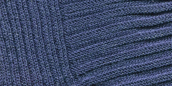 Knitted Blue Texture Surface Close Background Softness Blue Blanket — Stock Photo, Image