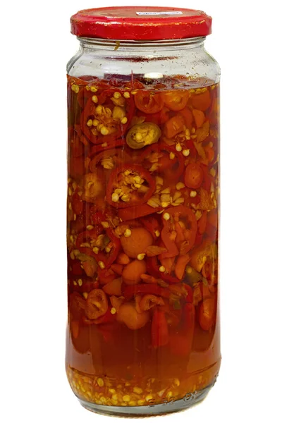 Pepper Preserves Sliced Lemon Glass Container — Stock Photo, Image