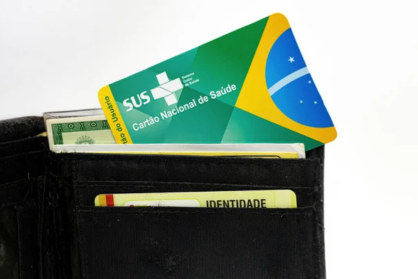 Cassilandia Mato Grosso Sul Brazil 2021 User Card National Health — стокове фото