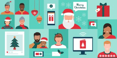 İnsanlar ve Noel Baba çevrimiçi birbirine bağlanıyor ve Noel 'i kutluyor