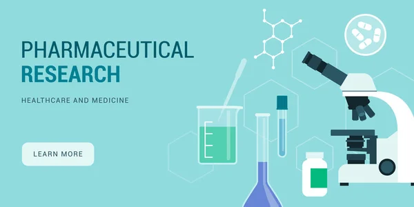 Pharmaforschung Und Arzneimittelentwicklung — Stockvektor