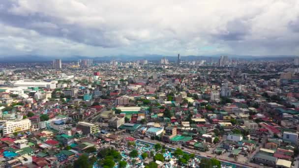 De stad Manilla, de hoofdstad van de Filipijnen. Prachtig stadslandschap. — Stockvideo