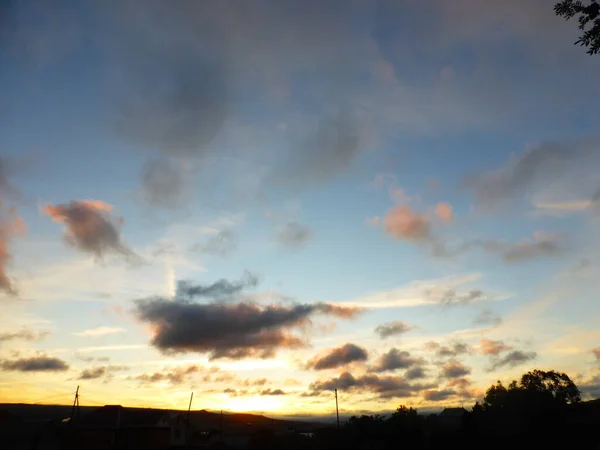 Obloha Modrá Mraky Při Západu Slunce — Stock fotografie