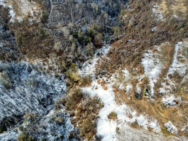 Schneelandschaft Von Oben Mit Einer Dji Drohne Der Wintersaison Ligurischen — Stockfoto