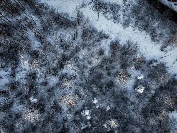 Schneelandschaft Von Oben Mit Einer Dji Drohne Der Wintersaison Ligurischen — Stockfoto