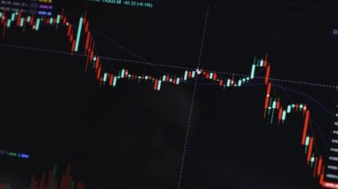 Fütüristik şamdan tablosu yükseliyor. Parlak trend başarı ve kripto para ve hisse senedi piyasa değeri konsepti. İş ve finans dünya çapında büyüyor