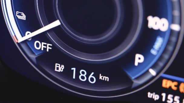 Electric Car Charging Indicating Progress Charging Indicator Shows Fills 186 — ストック動画