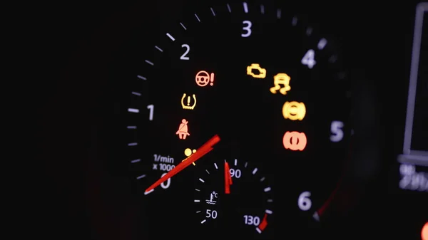 Tachometer Gauge Starting Stopping Car Starting Car Engine Dashboard Car — Stock Photo, Image