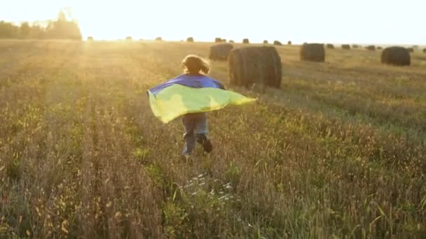 Война Украине Молодая Женщина Национальным Флагом Украины Время Российской Оккупации — стоковое видео