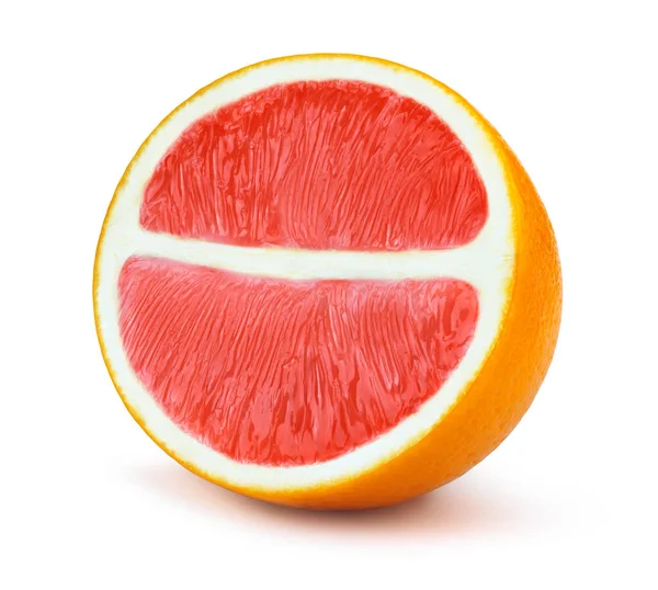 Half of grapefruit fruit slice isolated on white Royalty Free Stock Images