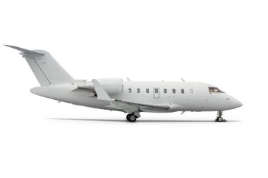 Modern lüks işletme jeti beyaz arka planda izole edildi