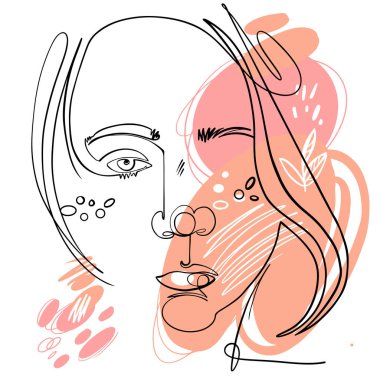 Bir kızın vektör soyut çizimi.