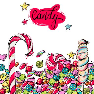 Lolipopların soyut vektör çizimi