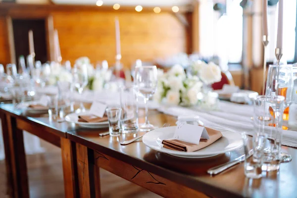 Mesa Festiva Mesa Banquete Con Boda Servicio Festivo Boda Cumpleaños — Foto de Stock