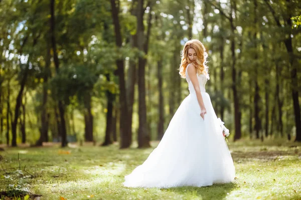 Bela Noiva Elegante Casamento Feliz Mulher Recém Casada — Fotografia de Stock