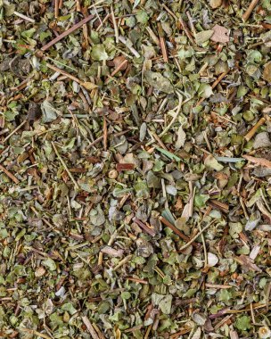 Geleneksel Orta Doğu baharatından yapılmış bir arka plan. Üst manzara. Farklı baharatlardan oluşan bir karışım. Renkli baharat ve baharat dokuları.