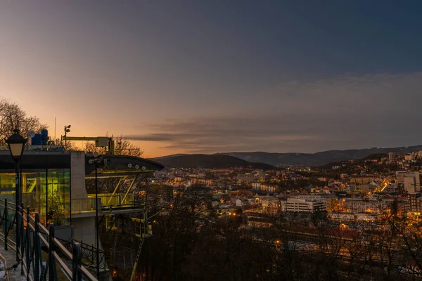 Utsikt Från Vetruse Byggnad Över Usti Nad Labem Stad Vinter — Stockfoto