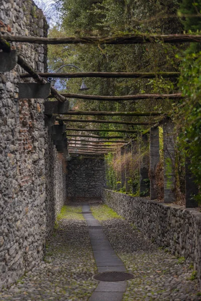 Vecchie Stradine Locarno Primavera Soleggiata Bella Giornata Colore — Foto Stock