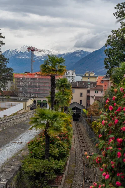 Seilbahn Locarno Süden Der Schweiz — Stockfoto