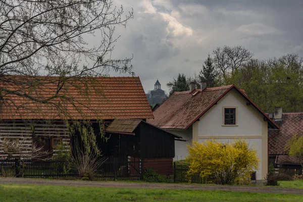 Vesec Dorp Buurt Van Sobotka Stad Met Oude Huizen Vers — Stockfoto