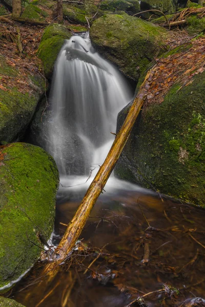 Cerveny Creek Cerveny Waterfall Jizerske Mountains Spring Fresh Color Morning — Stock Photo, Image