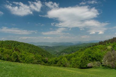 Banska Stiavnica yakınlarındaki manzara Taze renkler saçan güzel bir sabah