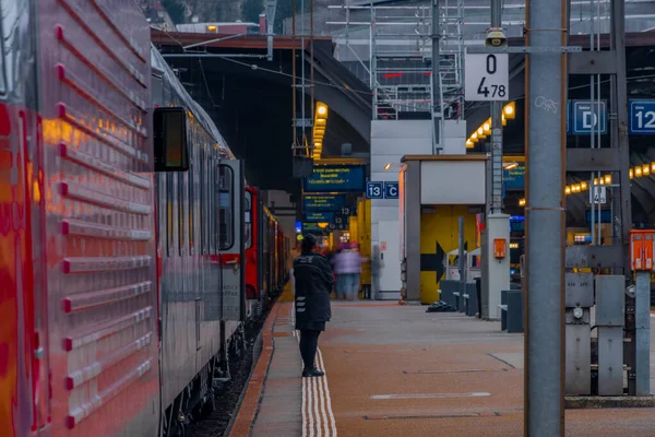 Snabb Nattåg Från Zürich Till Berlin Zürich Centralstation 2022 Efter — Stockfoto