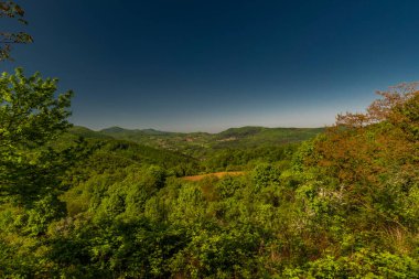 Banska Stiavnica yakınlarındaki manzara Taze renkler saçan güzel bir sabah