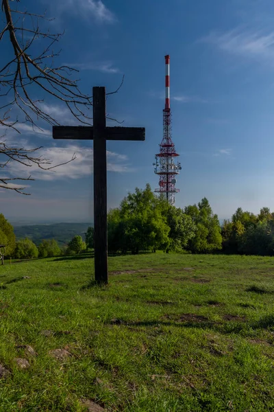 Sitno Hill Central Slovakia Spring Fresh Blue Sky Day — Stockfoto