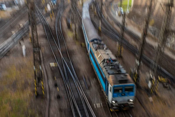 Stationen Huvudstaden Prag Vår Solig Färg Kväll — Stockfoto