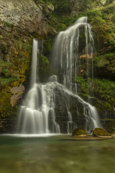 Beautiful Color Summer Fresh Water Waterfall Virje Slovenia Alps — Stock Photo, Image