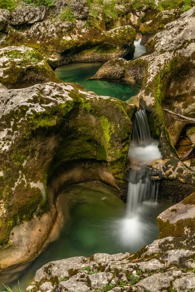 Mostnica Small River Color Surroundings Slovenia Summer Mountains — Stock Photo, Image