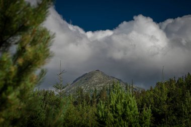 Vysoke Tatry mountains in summer cloudy fresh morning near Strbske Pleso village