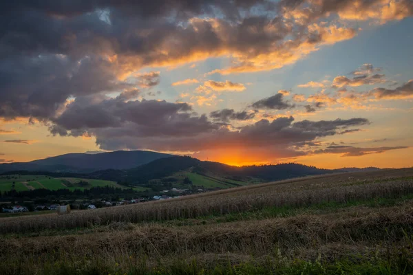 Summer Sunny Beautiful Evening Oravska Polhora Village North Slovakia — Stockfoto