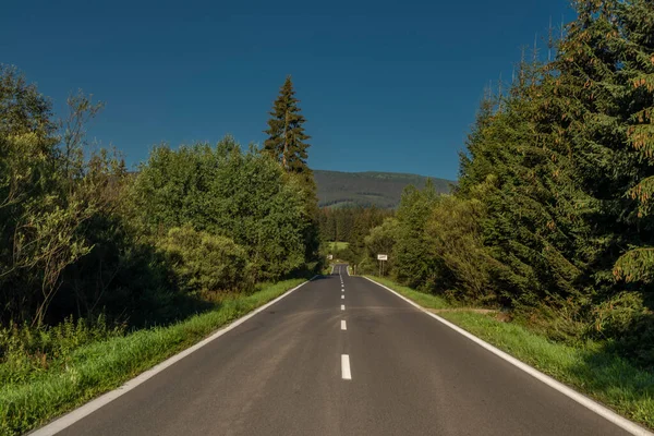 Summer Slovakia Morning Road Border Poland Oravska Polhora Village — Fotografia de Stock