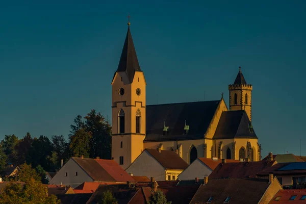 Altstadt Bavorov Südböhmen Mit Sonnenaufgang Und Blauem Himmel — Stockfoto