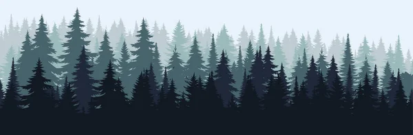 Vector Mountains Forest Background Texture Silhouette Coniferous Forest Vector Winter — стоковый вектор