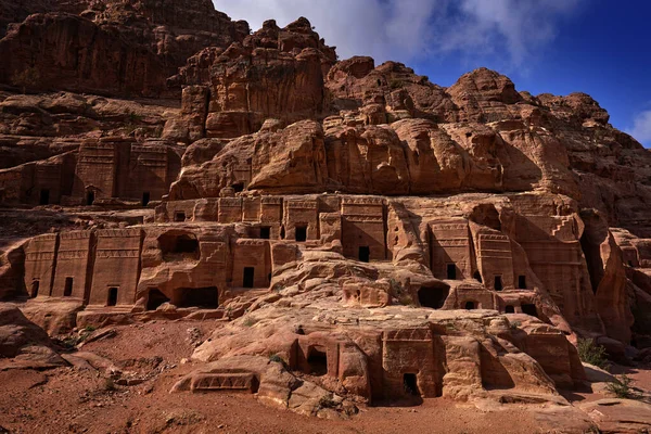 Kamenný Klášter Skále Petra Jordánsku Red Rock Landcape Petra Historický — Stock fotografie