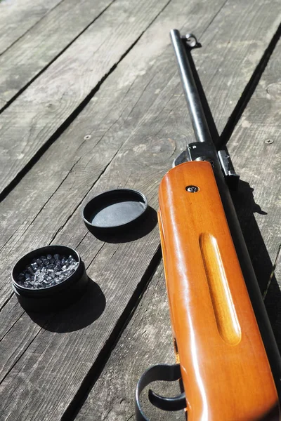 Ammunition För Pneumatiska Vapen Med Lång Pipa Kulor Luftpistol Låda — Stockfoto
