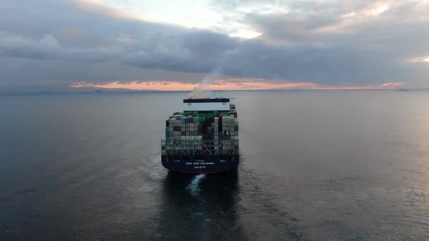 Teherhajó Export Üzleti Logisztikai Logisztikai Szállítási Nemzetközi Konténer Teherhajó Nyílt — Stock videók