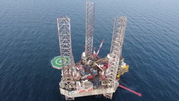 Hajógyárban Tengeri Olaj Gázipari Platformon Olaj Gáziparban Feltöltött Feltöltőolaj Gázfúró — Stock videók