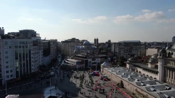 Meczet Taksim Taksim Square Ludźmi — Wideo stockowe