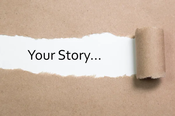 Your Story Written Torn Paper — Stock Photo, Image