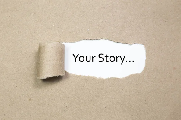 Your Story Written Torn Paper — Stock Photo, Image