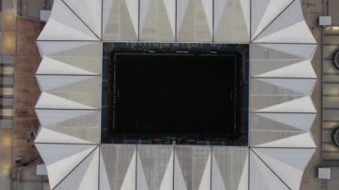 Türk ligindeki futbol takımının stadyum manzarası, Trabzon hindi stadyumundaki spor tesislerinin hava aracı manzarası.