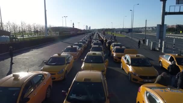 Vue Aérienne Des Cabines Taxi — Video