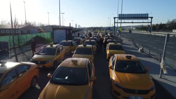 Vue Aérienne Des Cabines Taxi — Video