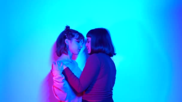 Lesbijki Się Całują Kobiety Lgbt — Wideo stockowe