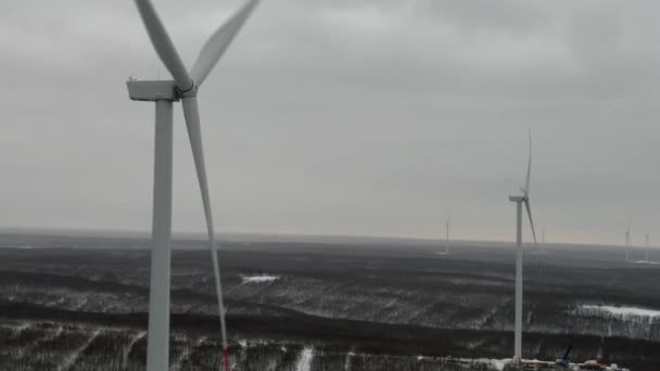 Elektriciteitsproductie Drone Windenergie Duurzame Energie — Stockvideo